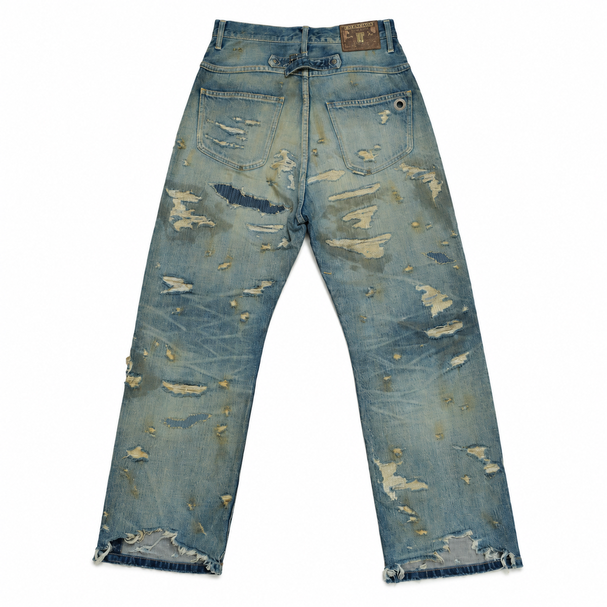 Destroyed Straight Denim Pants