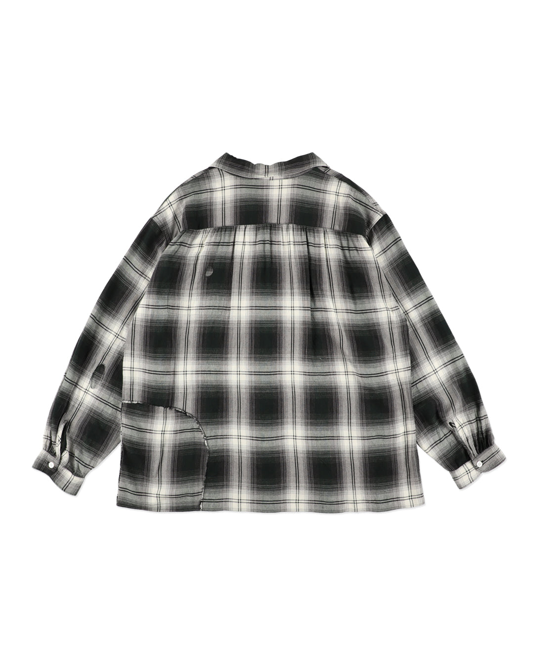 REMADE RAYON PLAID SHIRT AGED