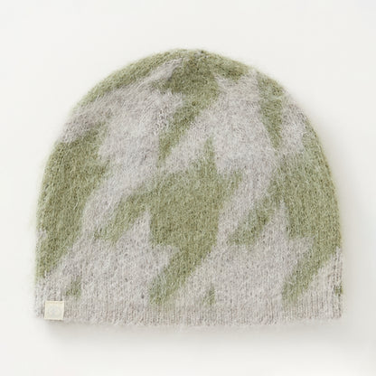 Houndstooth Mohair Beanie