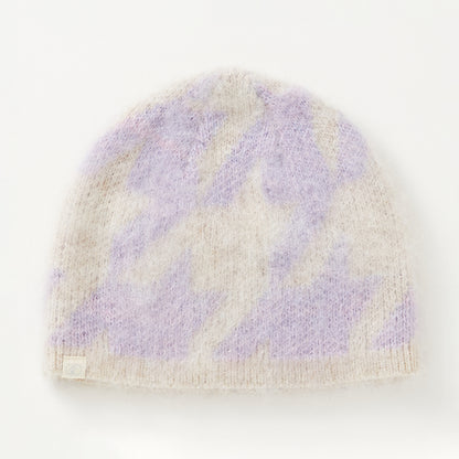 Houndstooth Mohair Beanie