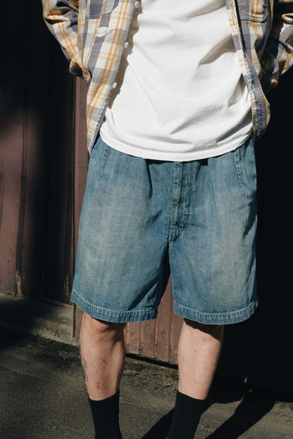US ARMY DENIM SHORTS AGED