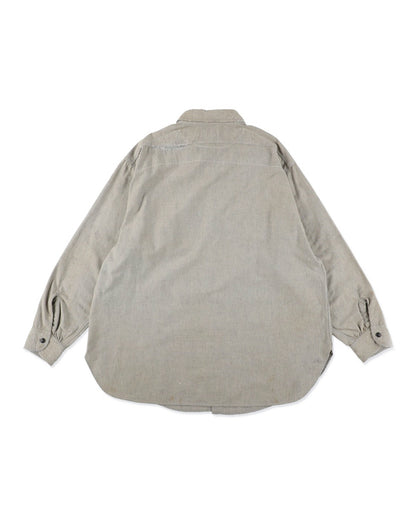 REPAIRED WORN GRAY CHAMBRAY SHIRT