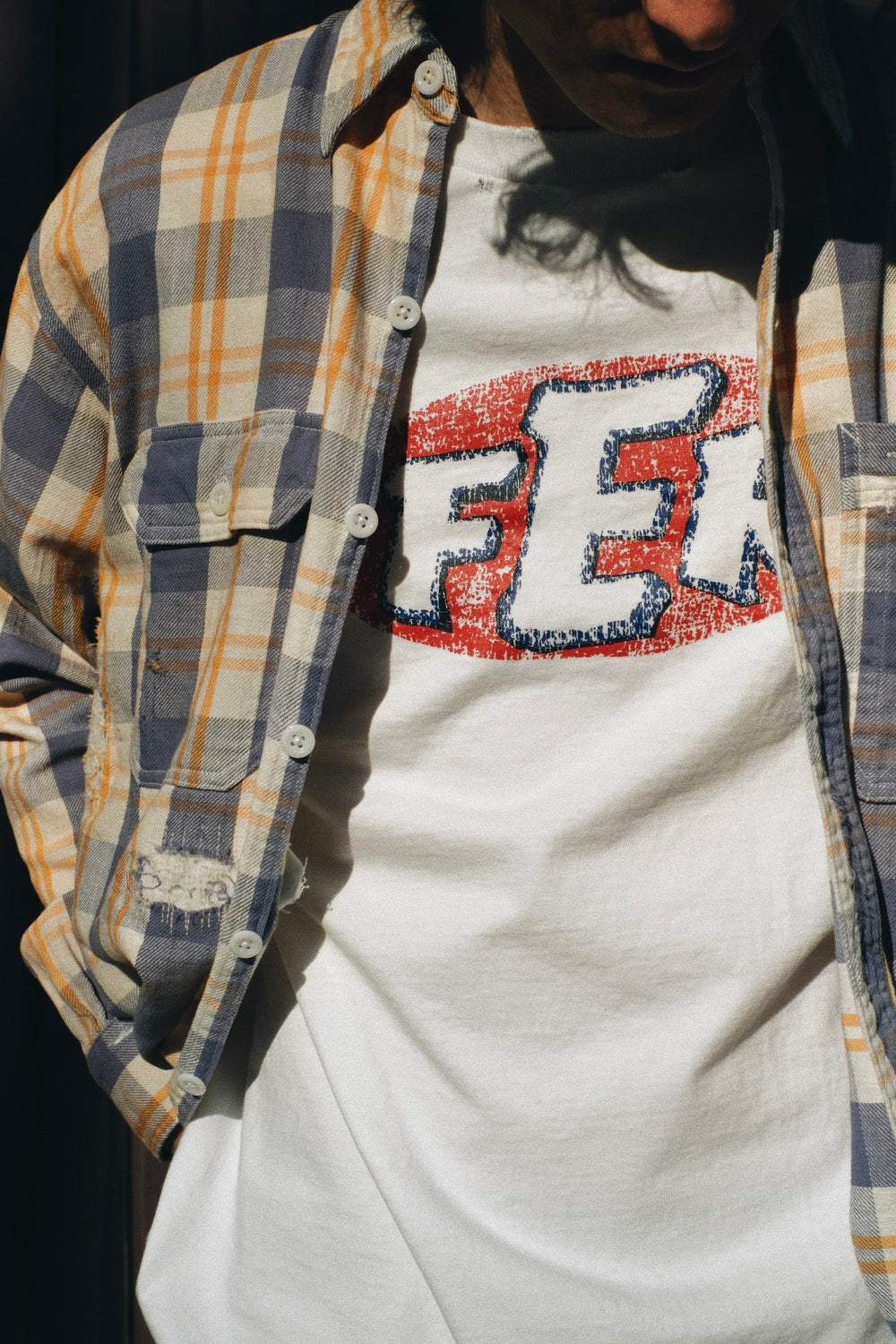 UNIQUE POCKET CHECKED FLANNEL SHIRT AGED