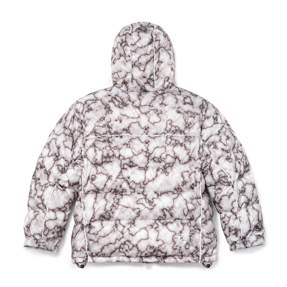 B Logo Hooded Down Jacket