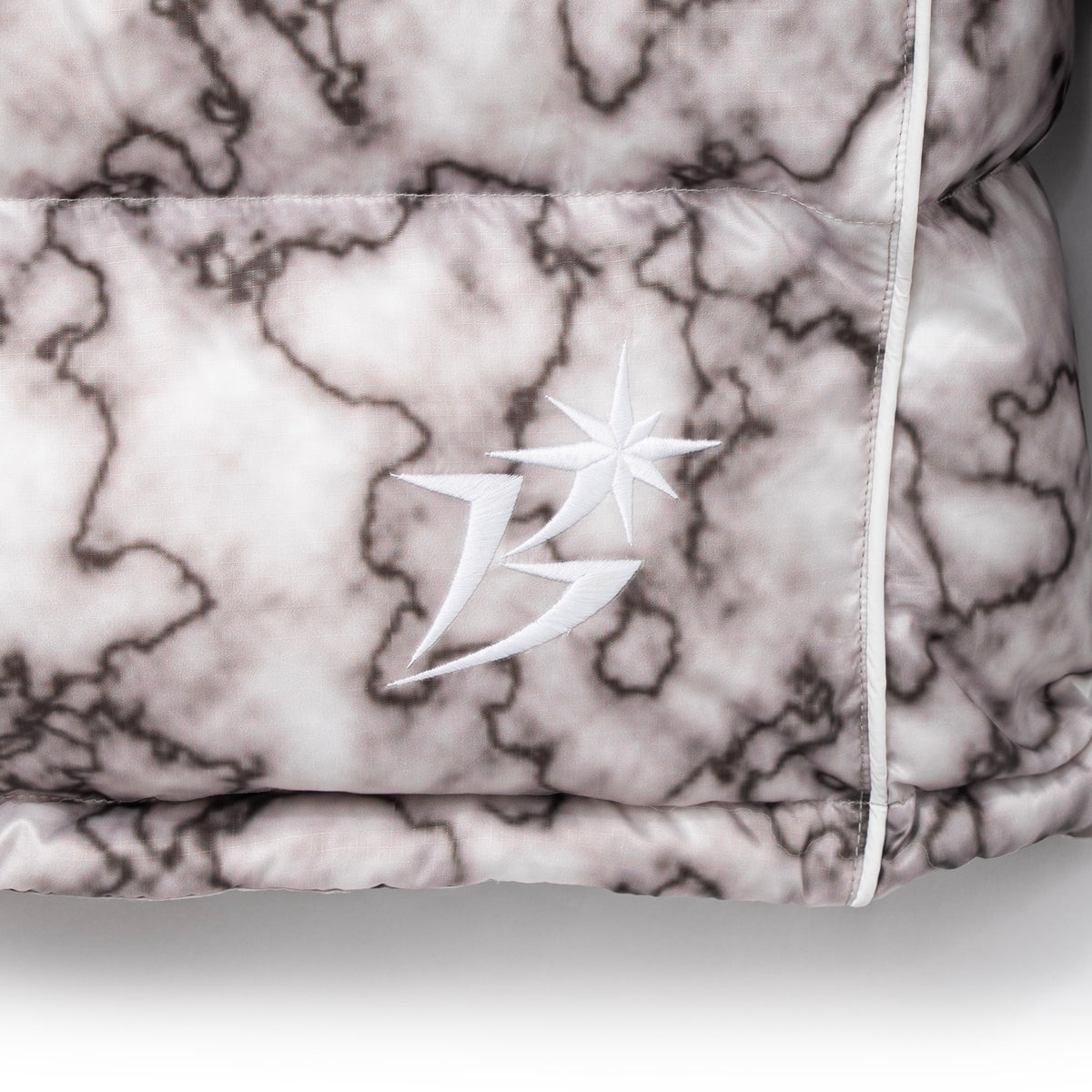 B Logo Hooded Down Jacket