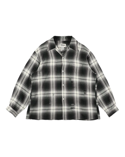 REMADE RAYON PLAID SHIRT AGED