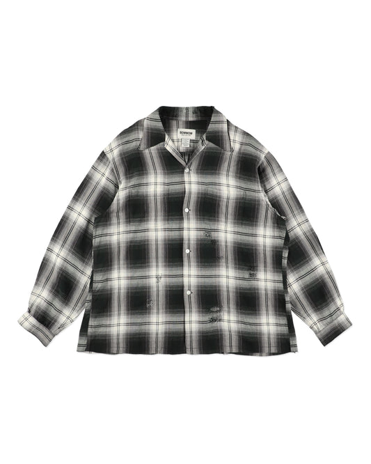 REMADE RAYON PLAID SHIRT AGED
