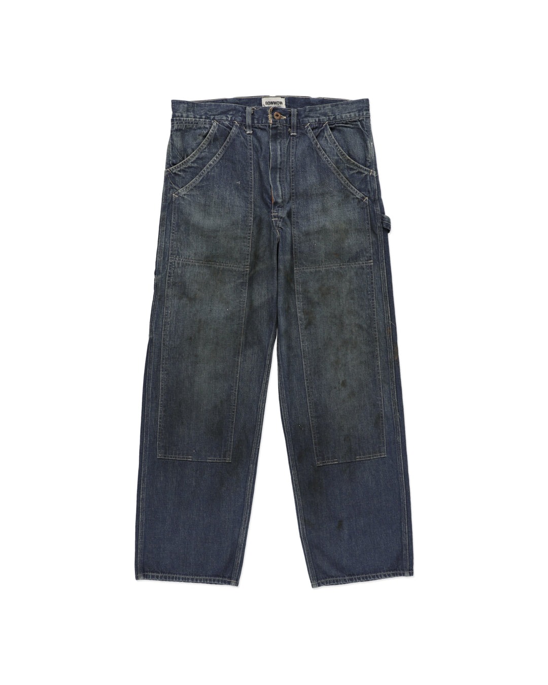 DOUBLE KNEE INDIGO DENIM PANTS