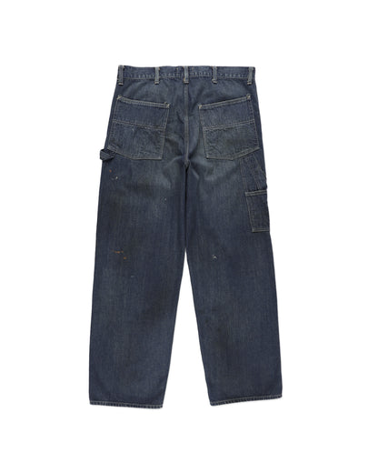 DOUBLE KNEE INDIGO DENIM PANTS