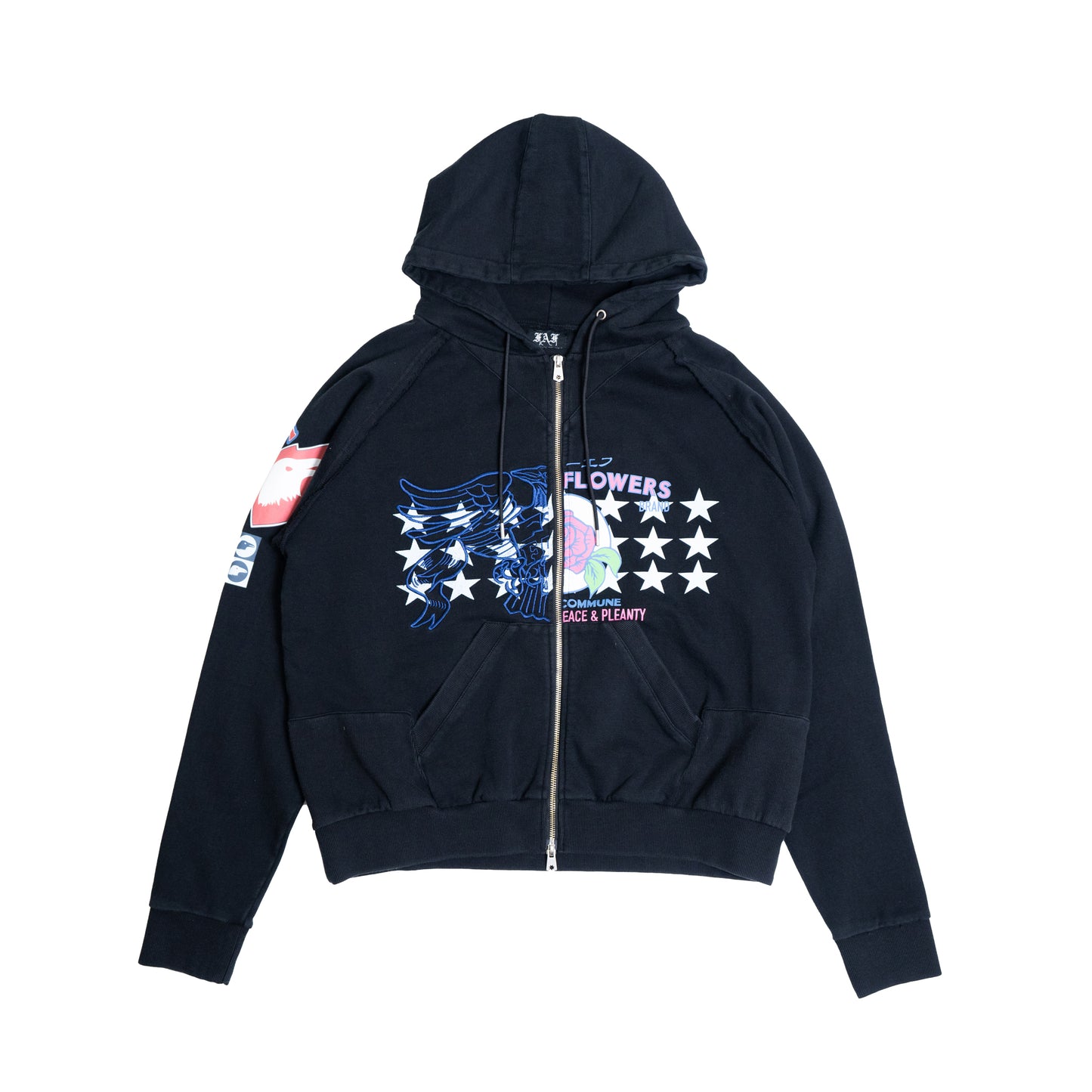Printed Zip-Up Hoodie