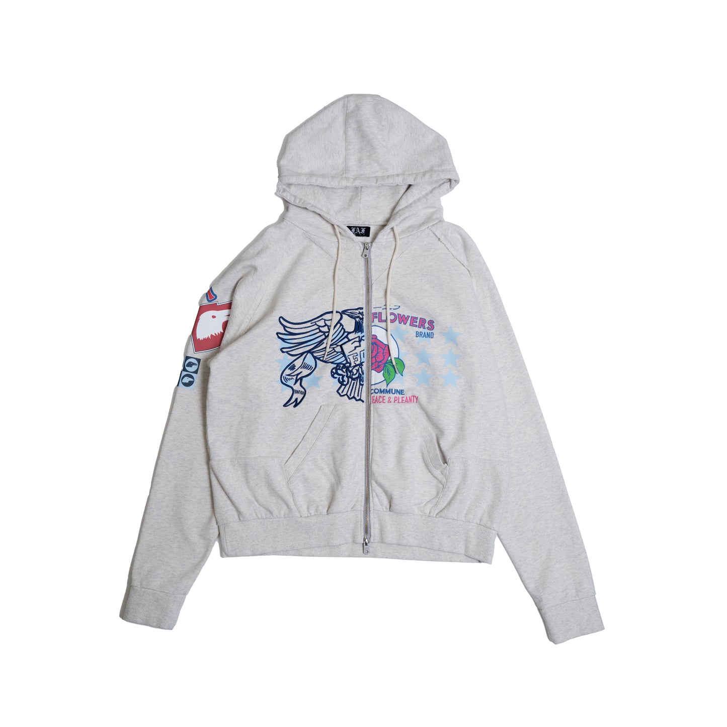 Printed Zip-Up Hoodie