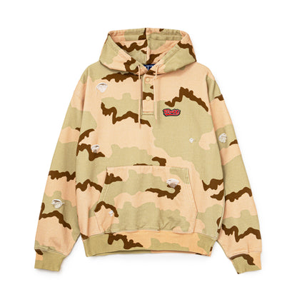 Henley-Neck Camo Hoodie