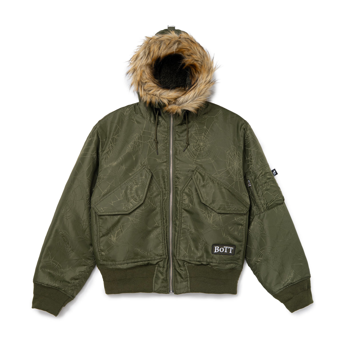 Hooded Jacquard Bomber Jacket