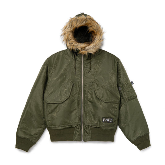 Hooded Jacquard Bomber Jacket