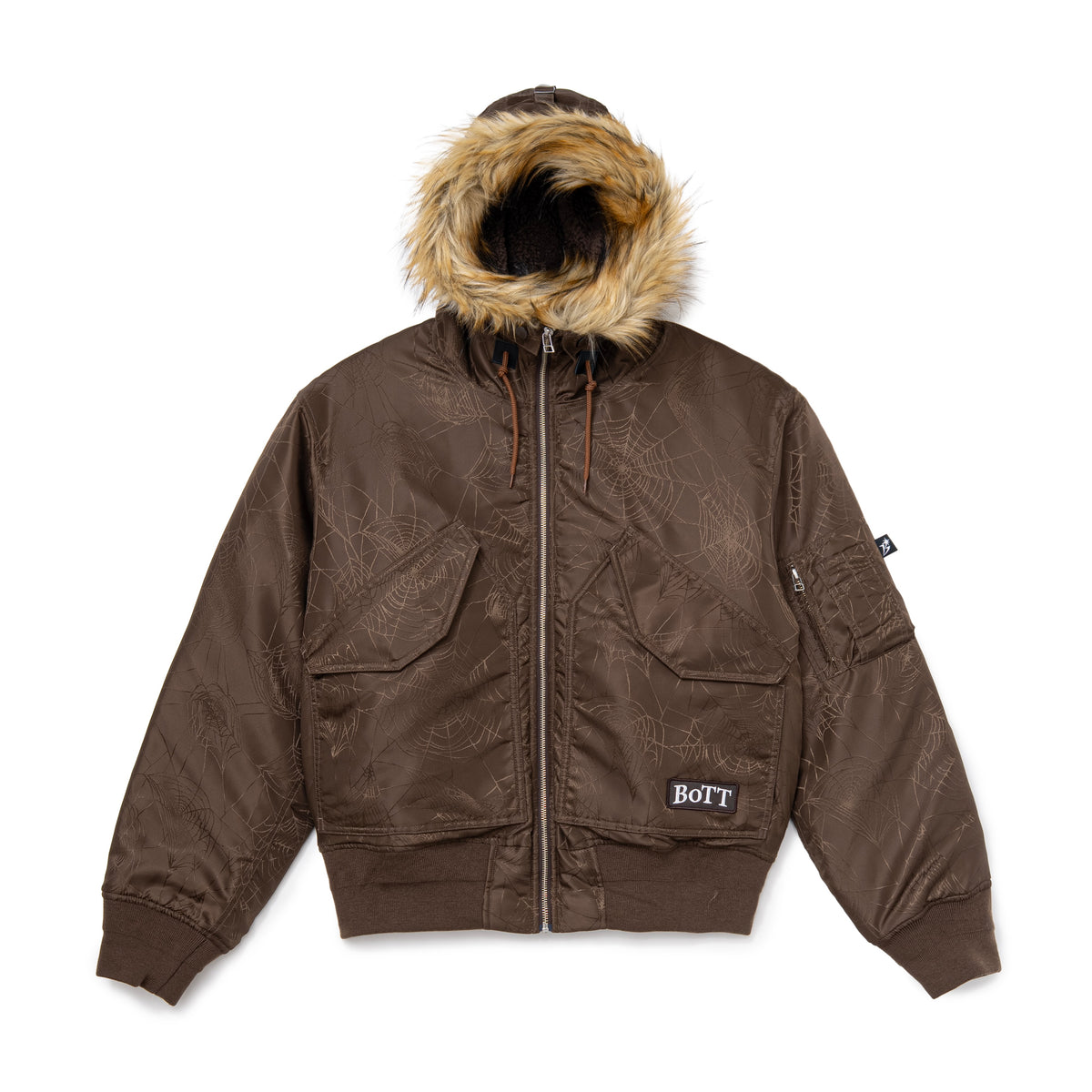 Hooded Jacquard Bomber Jacket