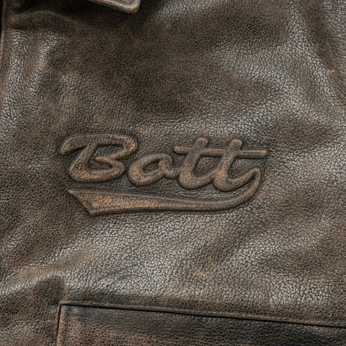 Script Logo Cracked Leather Jacket